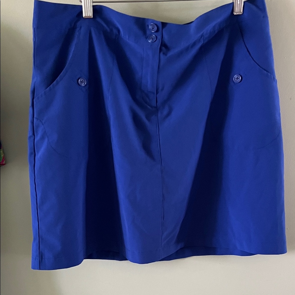 Lopez Royal Blue Button-Accent Golf Skort with attached shorts